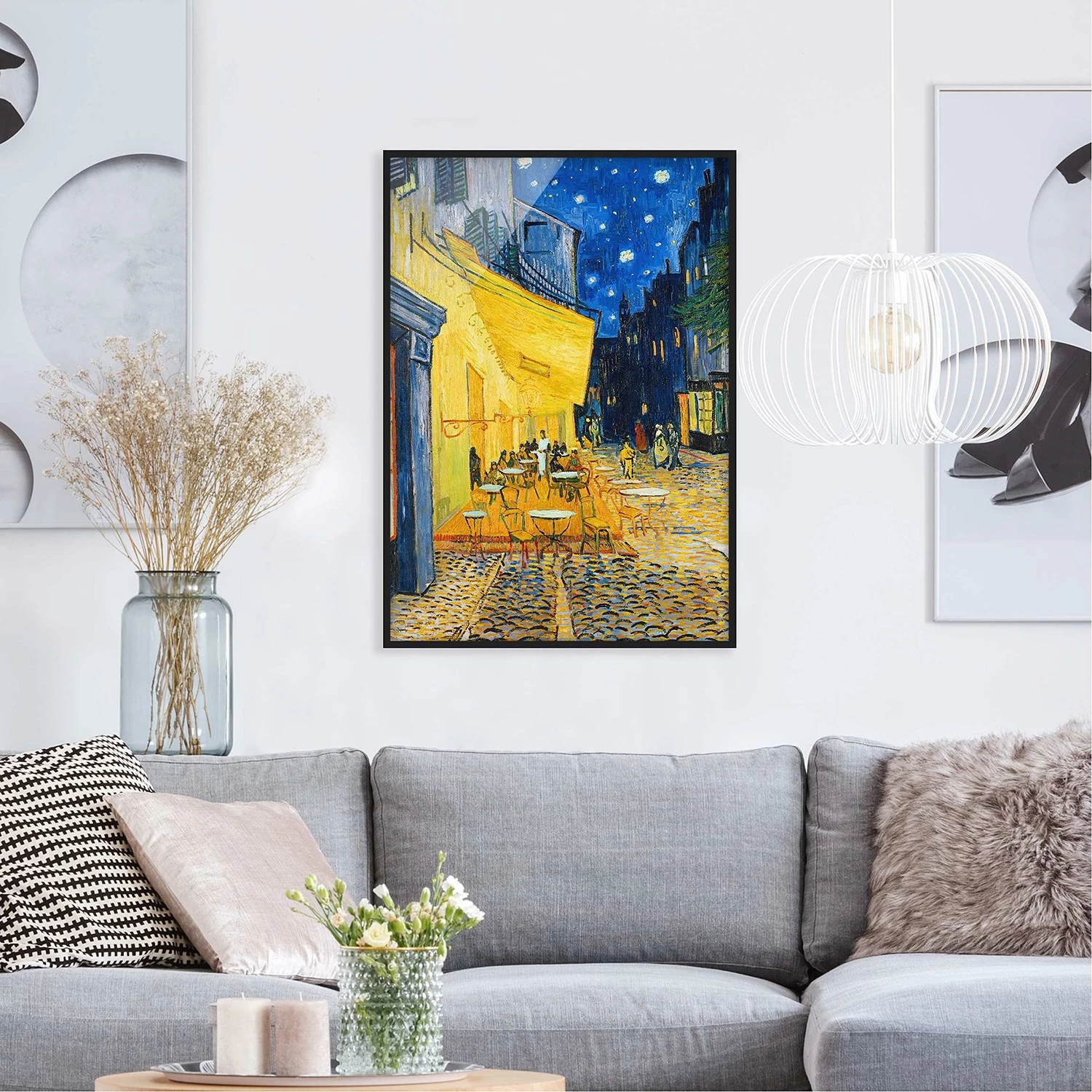 Bilderwelten Tableau van Gogh, Terrasse de café Arles - Papier / Pin - Jaune - 70 x 100 cm – Image 4