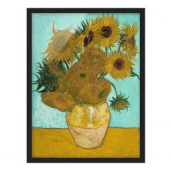 Bilderwelten Tableau van Gogh, Les Tournesols - Papier / Pin - Jaune - 50 x 70 cm