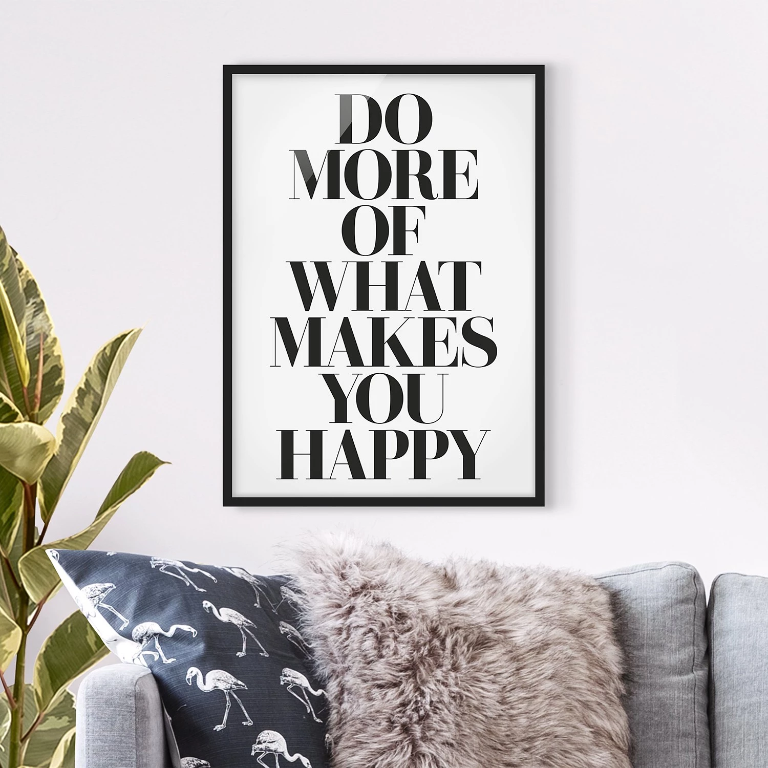 Bilderwelten Tableau Do More of What Makes You Happy - Papier / Pin - Blanc - 70 x 100 cm – Image 2