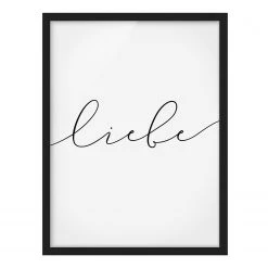 Bilderwelten Tableau déco calligraphie Amour I - Papier / Pin - Blanc - 70 x 100 cm