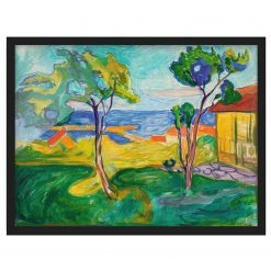 Bilderwelten Tableau Munch, Jardin de Asgardstrand I - Papier / Pin - Vert
