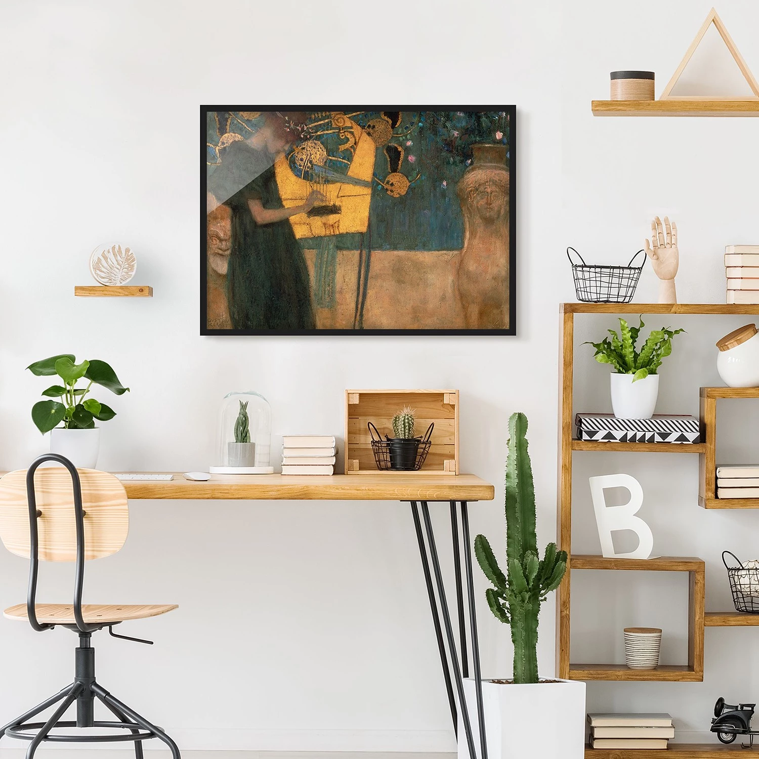 Bilderwelten Tableau déco Klimt La musique I - Papier / Pin - Vert – Image 4