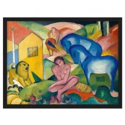 Bilderwelten Tableau déco Franz Marc, Le Rêve - Papier / Pin - Multicolore