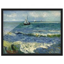 Bilderwelten Tableau van Gogh, Paysage marin I - Papier / Pin - Bleu