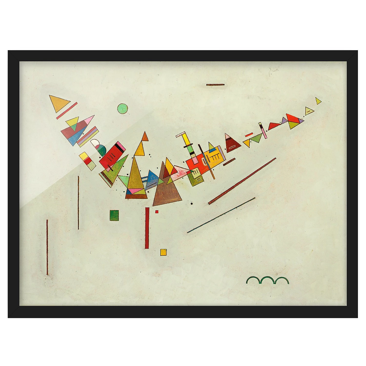 Bilderwelten Tableau Kandinsky Winkelschwung I - Papier / Pin - Beige