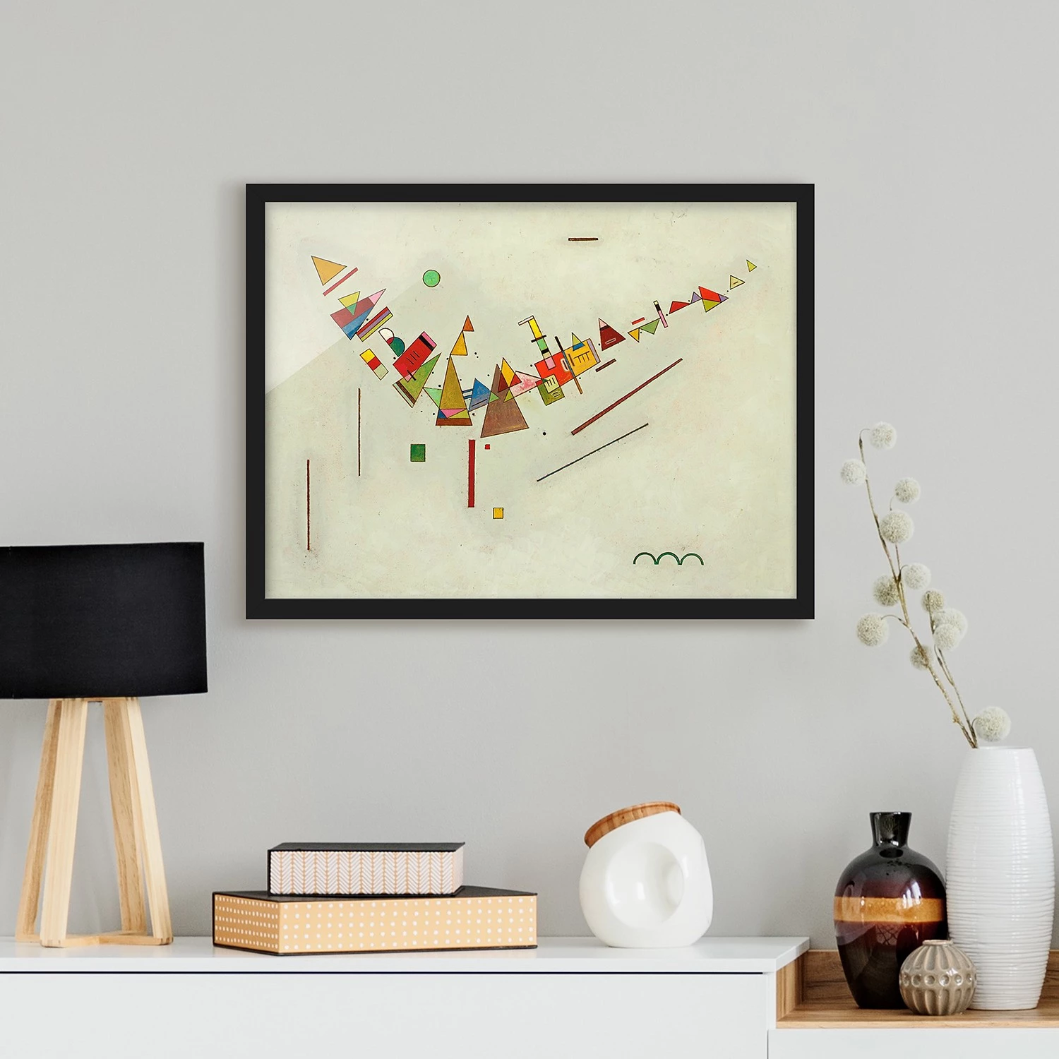 Bilderwelten Tableau Kandinsky Winkelschwung I - Papier / Pin - Beige – Image 3