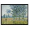 Bilderwelten Tableau Monet, champs au printemps I - Papier / Pin - Vert