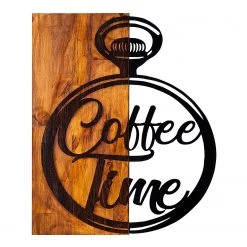 Wallity Tableau en bois Matilda - Aluminium / HDF - Noyer / Noir - 47 x 58 cm