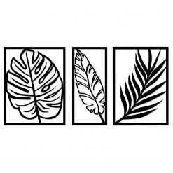 Wallity Tableau en métal Marquesa - Aluminium - Noir - 80 x 38 cm