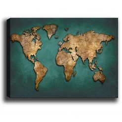 Wallity Impression sur toile Lambrick - Toile / Panneau composite en bois - Multicolore - 70 x 100 cm