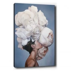 Wallity Impression sur toile Leaf - Toile / Panneau composite en bois - Multicolore - 50 x 70 cm