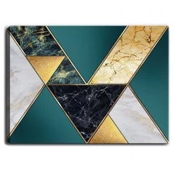 Wallity Impression sur toile Lanigan - Toile / Panneau composite en bois - Multicolore - 50 x 70 cm