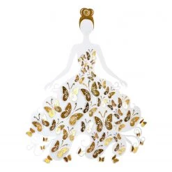 Twentyfour Décoration murale Quincy - Fer - Blanc / Doré - 62 x 75 x 2 cm