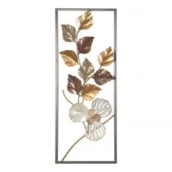 Twentyfour Décoration murale Riesa - Fer - Doré / Crème / Argenté - 25 x 61 x 3 cm