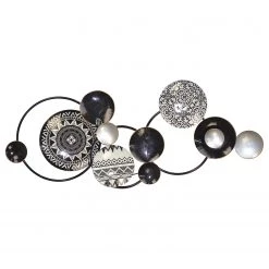 Twentyfour Décoration murale Ryley - Fer - Noir / Blanc / Argenté - 91 x 37 x 6 cm