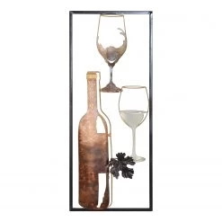 Twentyfour Décoration murale Rivo - Fer - Noir / Crème / Doré - 25 x 61 x 3 cm