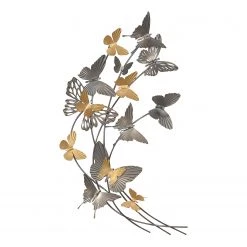 Twentyfour Décoration murale Sevilla - Fer - Gris / Doré - 74 x 77 x 7 cm