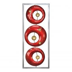 Twentyfour Décoration murale Roan - Fer - Rouge / Gris / Doré - 20 x 50 x 2,5 cm