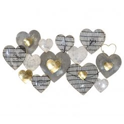 Twentyfour Décoration murale Serrana - Fer - Noir / Gris / Doré - 91 x 49 x 6 cm