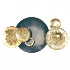 Twentyfour Décoration murale Sundsvall - Fer - Doré / Turquoise - 91 x 48,5 x 9,5 cm