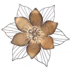 Twentyfour Décoration murale Tamale - Fer - Noir / Marron / Doré - H : 62 x 7 cm - Ø 62 cm