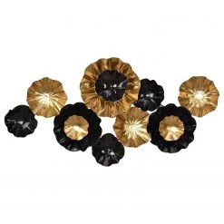 Twentyfour Décoration murale Tabana - Fer - Noir / Doré - 120 x 59 x 10 cm