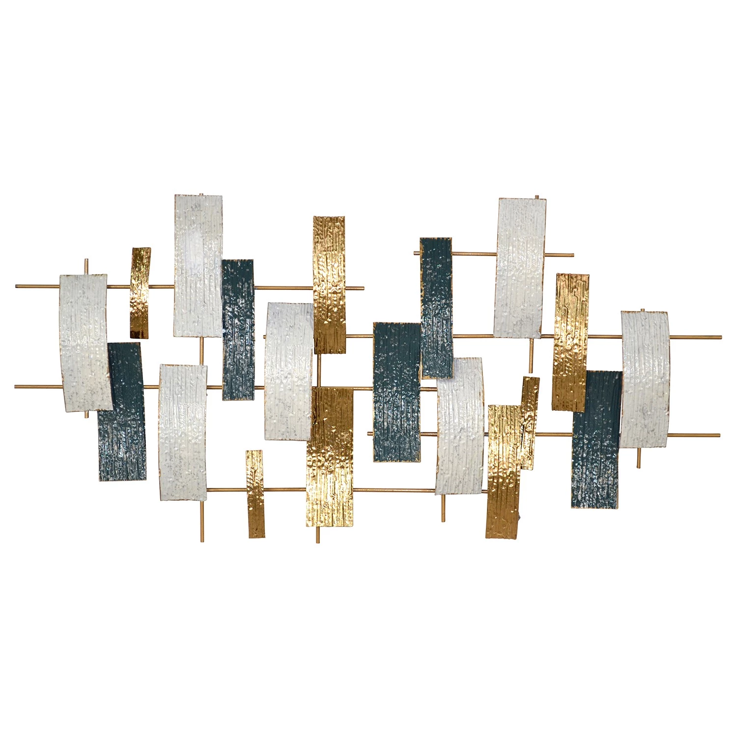 Twentyfour Décoration murale Taira - FEr - Doré / Turquoise / Argenté - 120 x 59,5 x 5,5 cm – Image 2