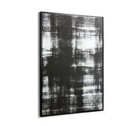 Twentyfour Tableau déco Yukon - Feuille de plante - Noir / Blanc