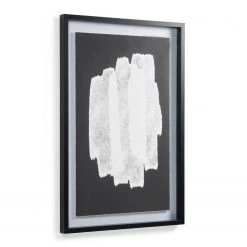 Twentyfour Tableau déco Moad - Feuille de plante - Noir - 60 x 90 cm