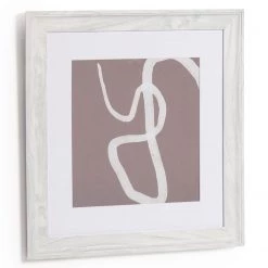 Twentyfour Tableau déco Llucia - Feuille de plante - Braun / Blanc - 40 x 40 cm