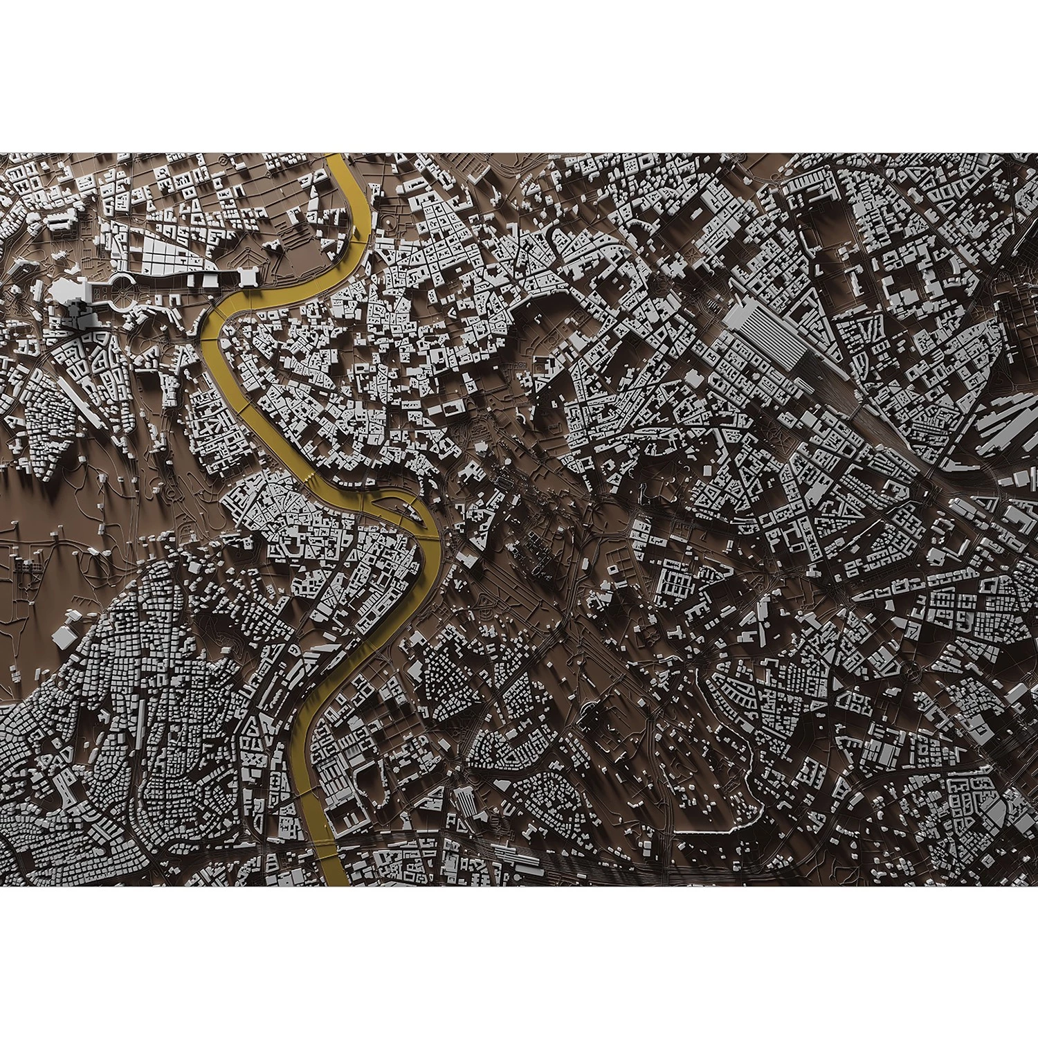 Artgeist Papier peint intissé Rome and Tiber - Papier peint en intissé premium - Gris - 450 x 315 cm