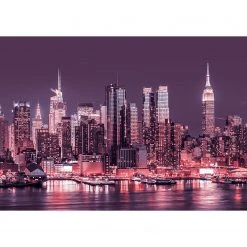 Artgeist Papier peint intissé NYC Purple Nights - Intissé premium - Violet - 150 x 105 cm