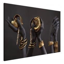 Artgeist Tableau déco Midass Touch - Toile - Gris - 120 x 80 cm