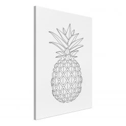 Artgeist Tableau déco Fruity Sketch - Toile - Noir / Blanc