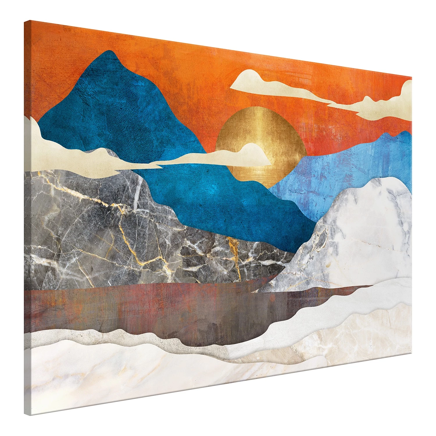 Artgeist Tableau déco Mountain Idyll - Toile - Multicolore - 90 x 60 cm