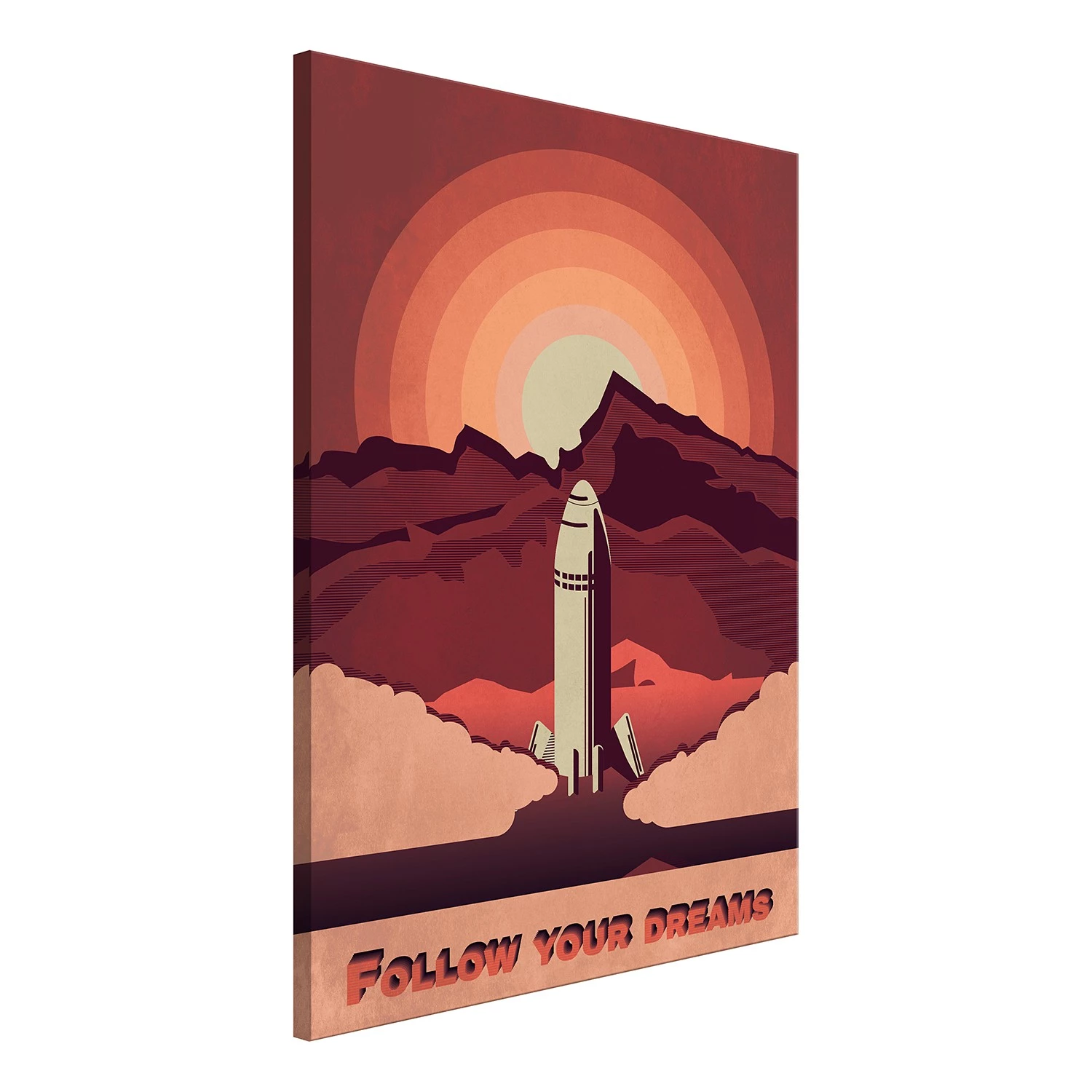 Artgeist Tableau déco Space Flight - Toile - Rouge