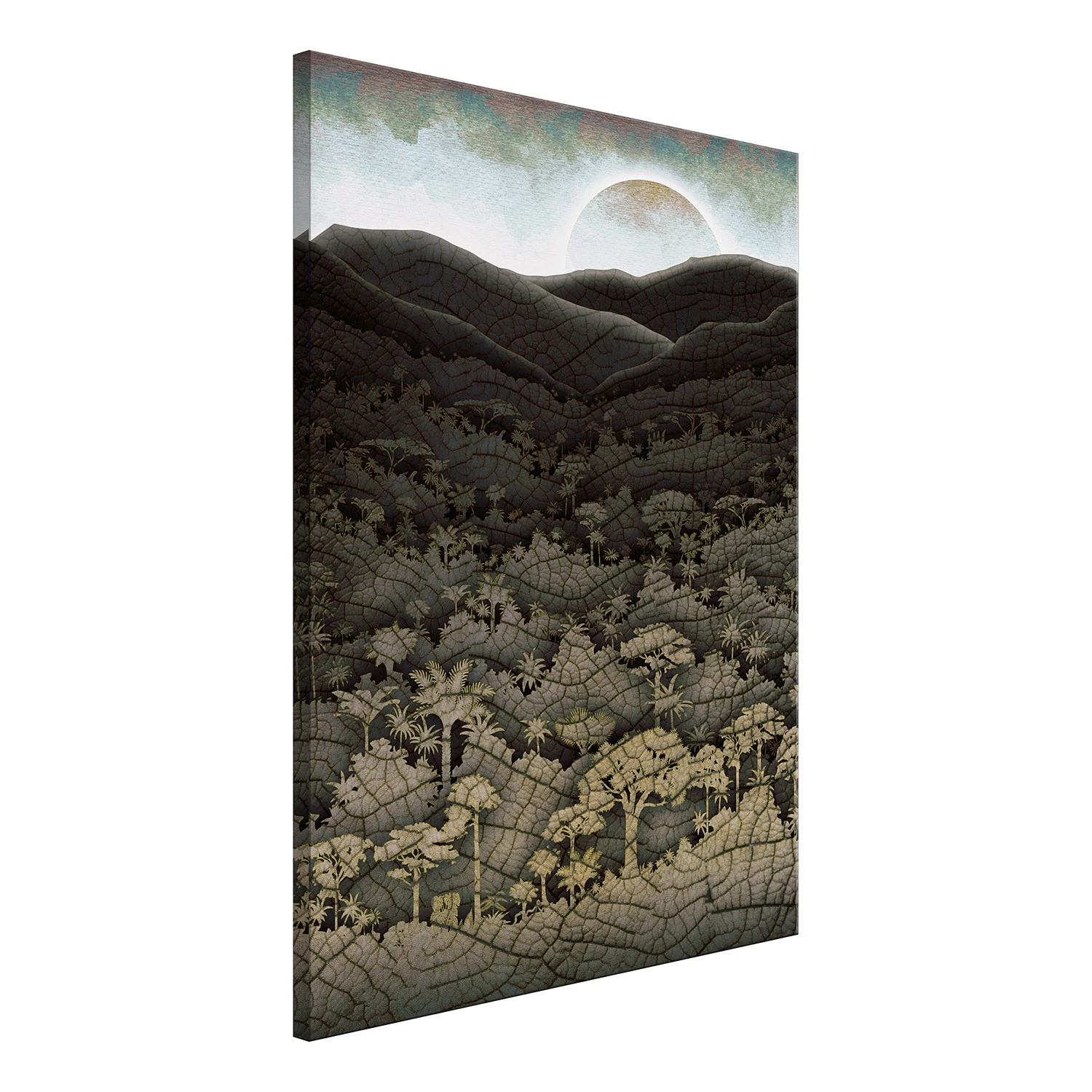 Artgeist Tableau déco Jungle Structure - Toile - Gris