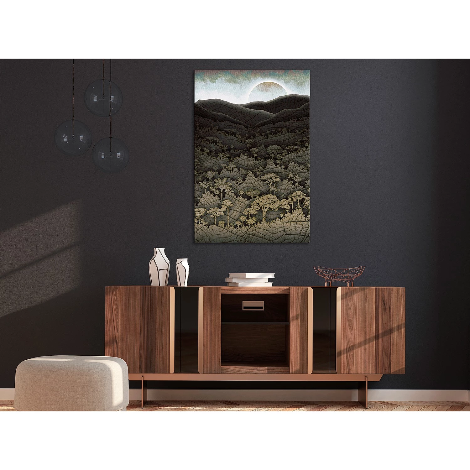 Artgeist Tableau déco Jungle Structure - Toile - Gris – Image 2