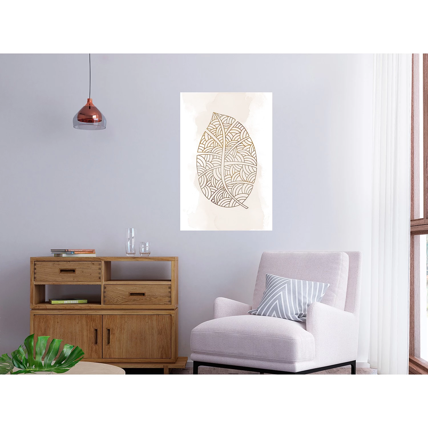 Artgeist Tableau déco Intricate Nature - Toile - Beige – Image 2