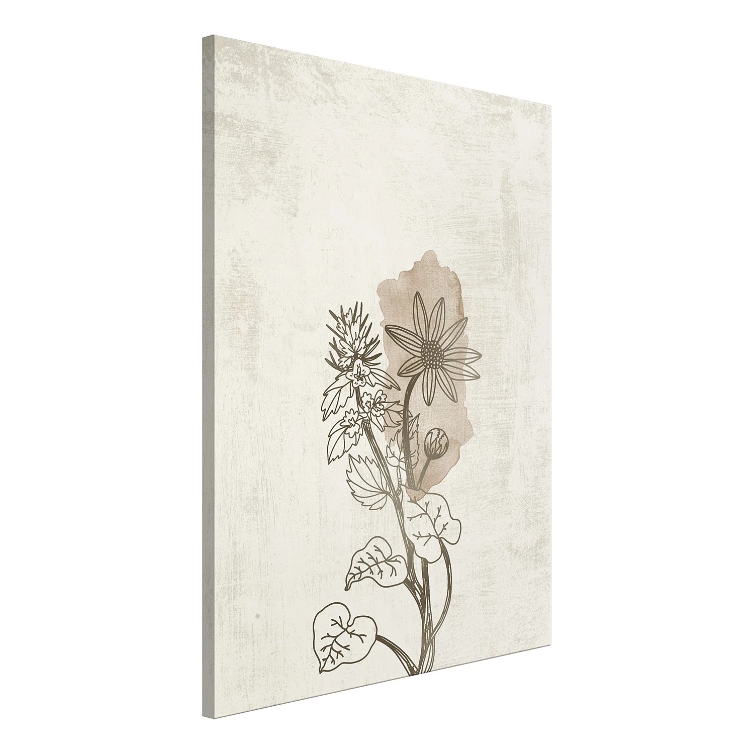 Artgeist Tableau déco Outline of Nature - Toile - Beige