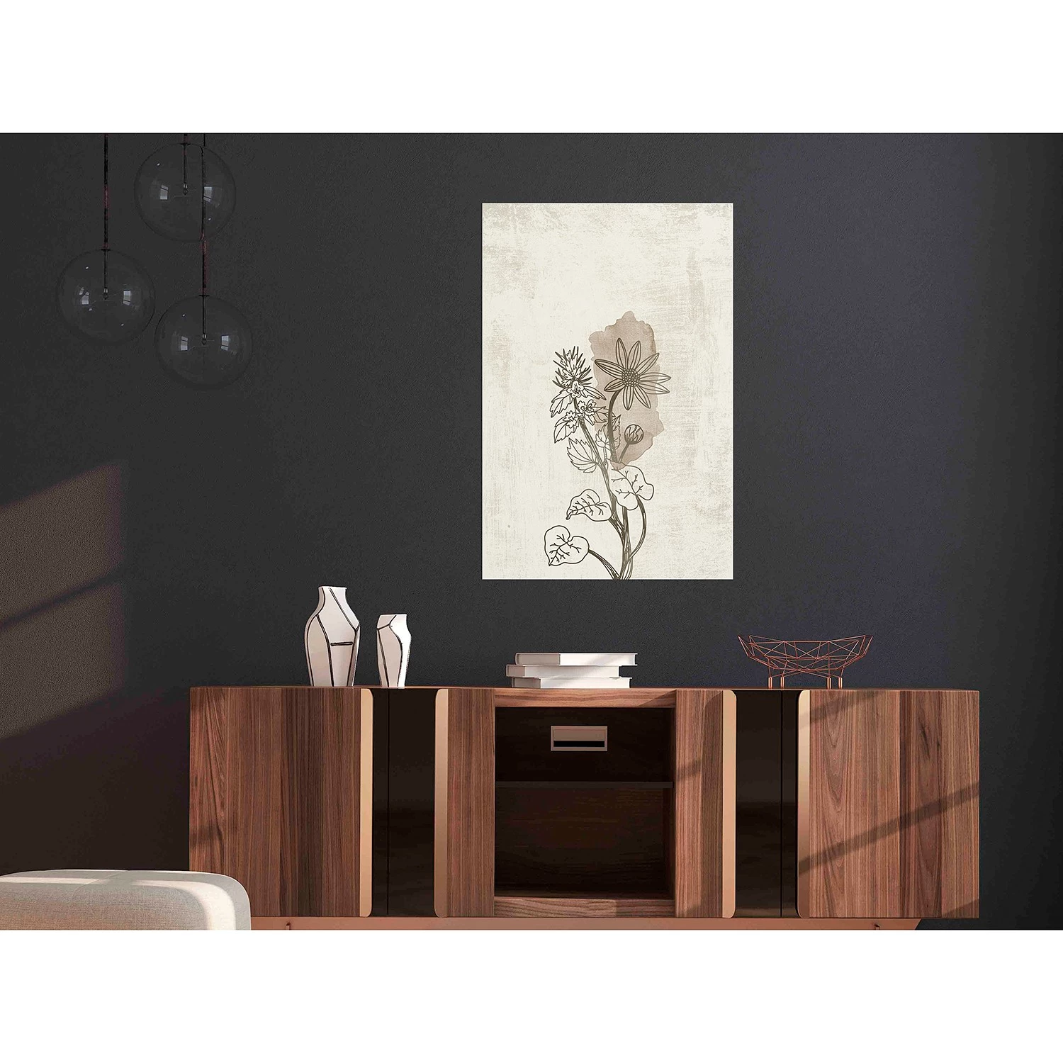 Artgeist Tableau déco Outline of Nature - Toile - Beige – Image 2