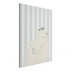 Artgeist Tableau déco Teddy Bear Gourmand - Toile - Gris