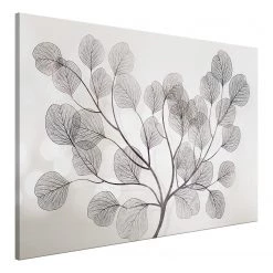 Artgeist Tableau déco Leaves in the Wind - Toile - Noir / Blanc - 60 x 40 cm