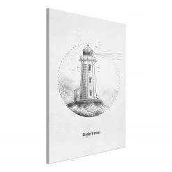 Artgeist Tableau déco Black and White Lighthouse - Toile - Noir / Blanc