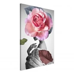 Artgeist Tableau déco Rose and Fur - Toile - Multicolore