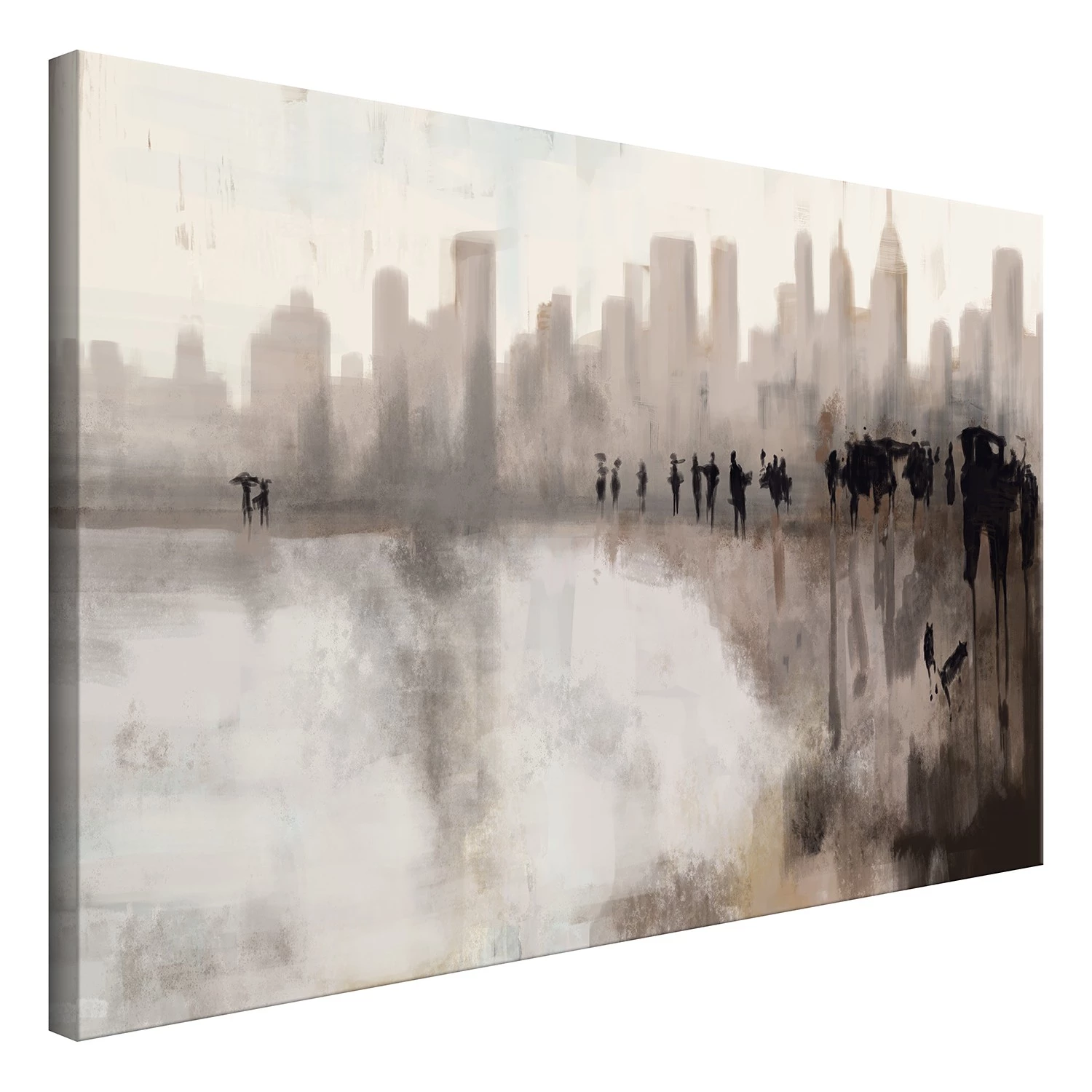 Artgeist Tableau déco City in the Rain - Toile - Gris