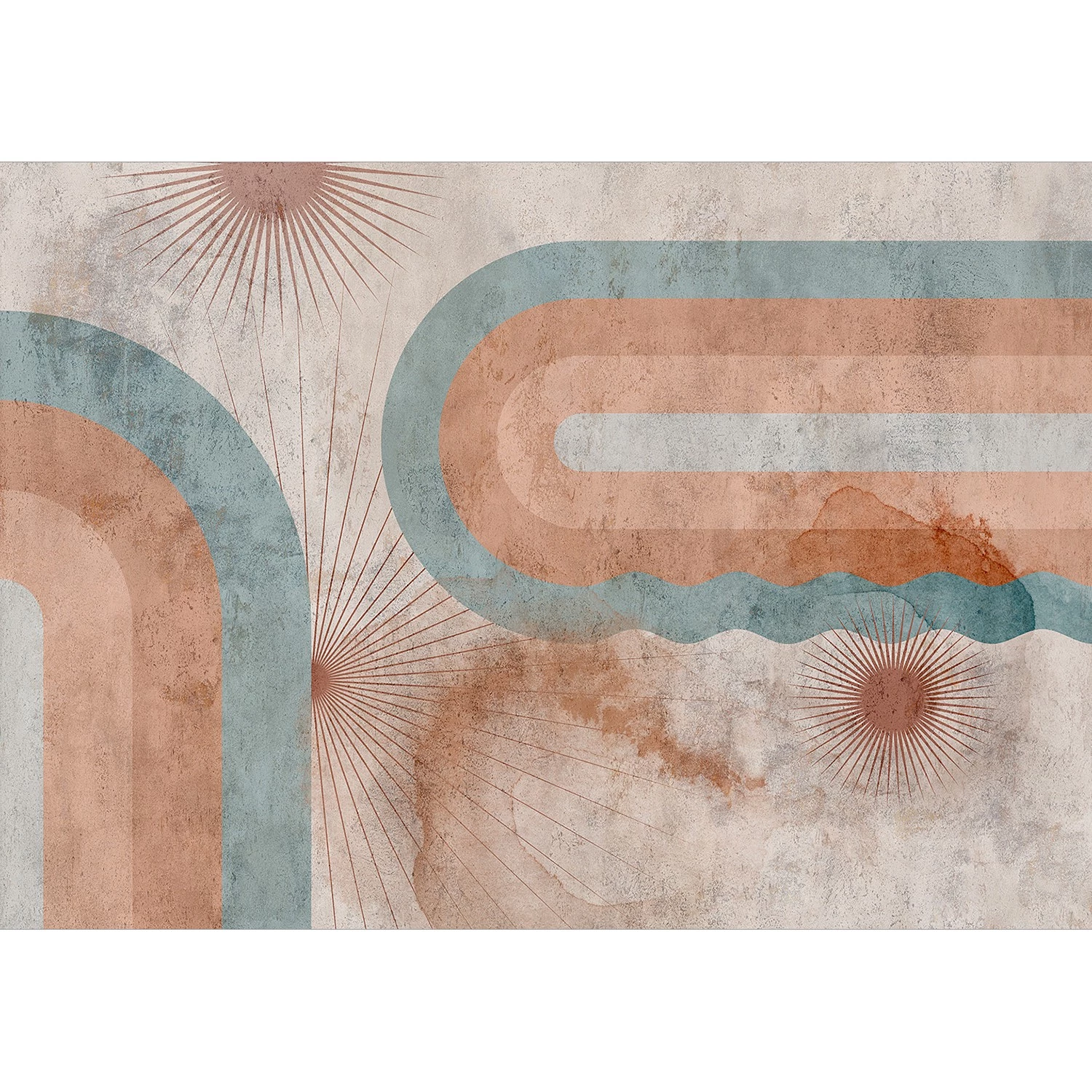 Artgeist Papier peint intissé Three Suns - Papier peint en intissé premium - Marron - Largeur : 200 cm