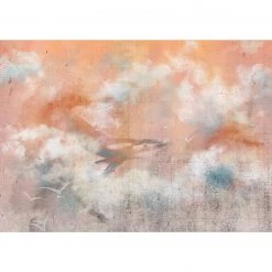 Artgeist Papier peint intissé Sky Hunter - Papier peint en intissé premium - Orange - Largeur : 100 cm