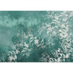 Artgeist Papier peint intissé Blue Garden - Papier peint en intissé premium - Turquoise - Largeur : 300 cm