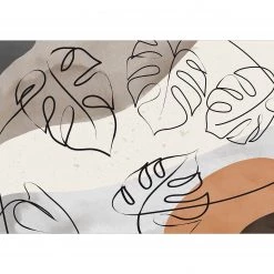 Artgeist Papier peint intissé Minimal Monstera - Papier peint en intissé premium - Multicolore - Largeur : 250 cm